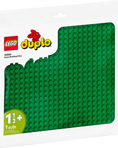 A creative green LEGO® DUPLO® Green Building Plate by Legos - Toyhouse in its package.