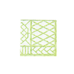 The Caspari Bamboo Screen Collection features a square panel with a geometric lattice design in light green on a white background—ideal for eco-friendly decor.