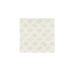 Caspari Basketry Collection: square fabric piece featuring light beige curved line pattern on a white background, shown on a plain white surface.