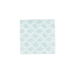 The Caspari Basketry Collection features a square paper napkin with a light green and white brushstroke pattern on a plain white background.