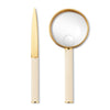 Shagreen Magnifying Glass & Letter Opener Set - Cream
