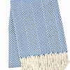 Nantucket Herringbone Throw Collection - Azure Baja Blue