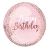 Signature Balloon - 16" Happy Birthday - Pink Orb