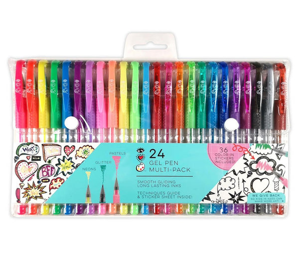 A package of Bright Stripes Gel Pen Multi-Pack for creating smooth continuous lines.