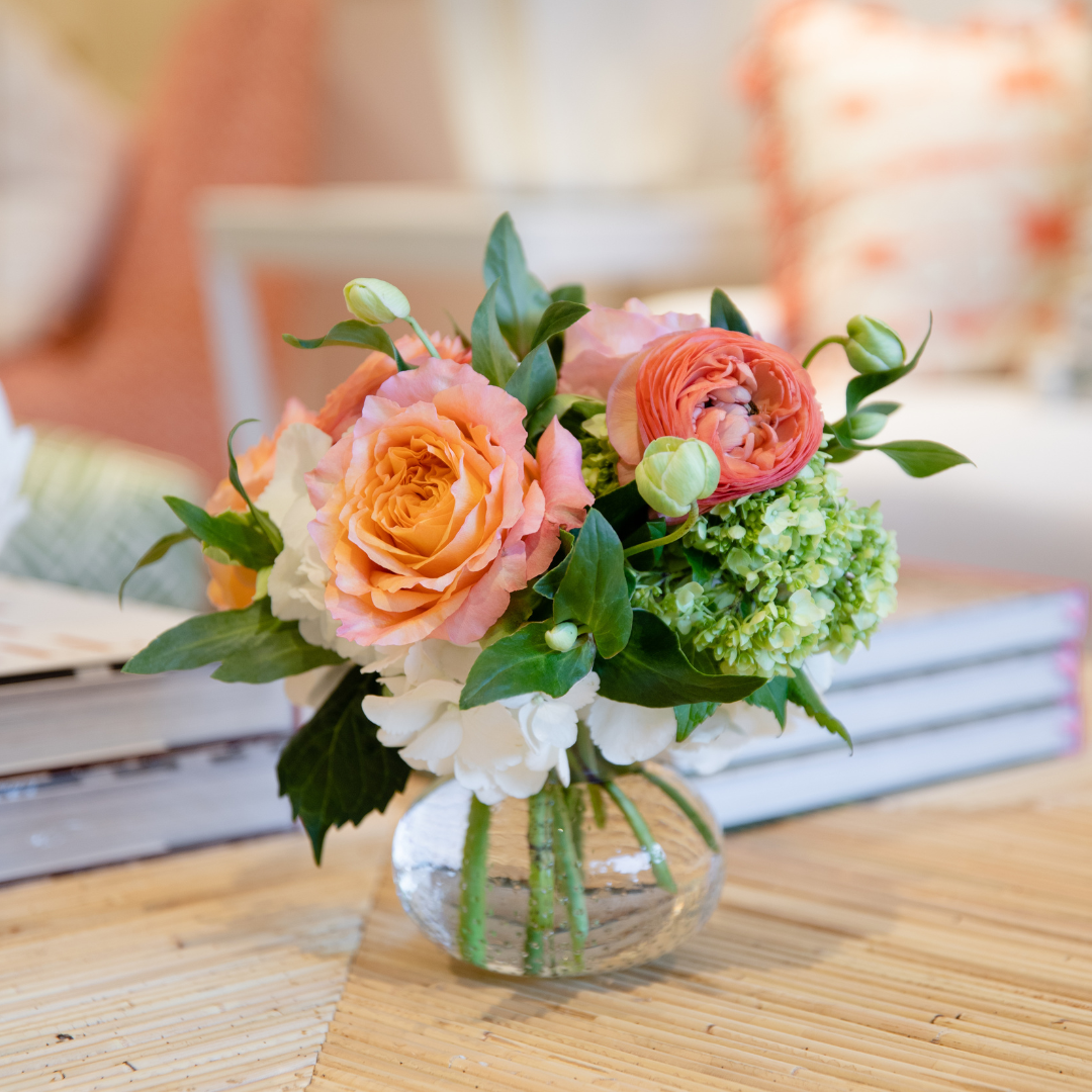 A Hive Floral Studio Live Designer's Choice floral arrangement on a table.