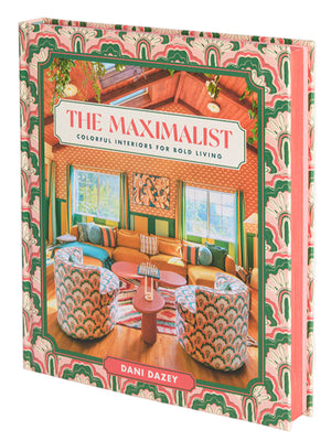 Abrams presents "The Maximalist: Colorful Interiors for Bold Living," a hardcover book with a vibrant living room cover—ideal for fans of colorful home decor and maximalist interior design.