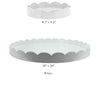 Round Scalloped Lacquer Tray Collection - White