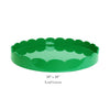 Round Scalloped Lacquer Tray Collection - Leaf Green