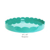Round Scalloped Lacquer Tray Collection - Turquoise