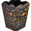 Scalloped Lacquer Waste Bin Collection - Tortoise