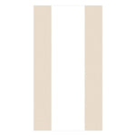 The Bandol Stripe Collection by Caspari features a rectangular rug with a white center stripe and wide beige sides—its simple, symmetrical design pairs perfectly with eco-friendly napkins for a harmonious, sustainable look.