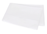 A folded pillowcase from the Matouk Bergamo Hemstitch Bedding Collection in white, made of Egyptian cotton percale with a hemstitch detail, is shown on a plain white background.