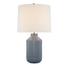 Braylen Medium Ribbed Table Lamp - Polar Blue Crackle with Linen Shade, 29" H