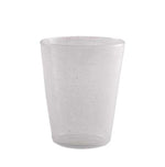 The Memento White Acrylic Drinkware Collection, with its slightly frosted finish, stands out against a plain white background—ideal for pairing with bold colors and other functional pieces for stylish outdoor dining.