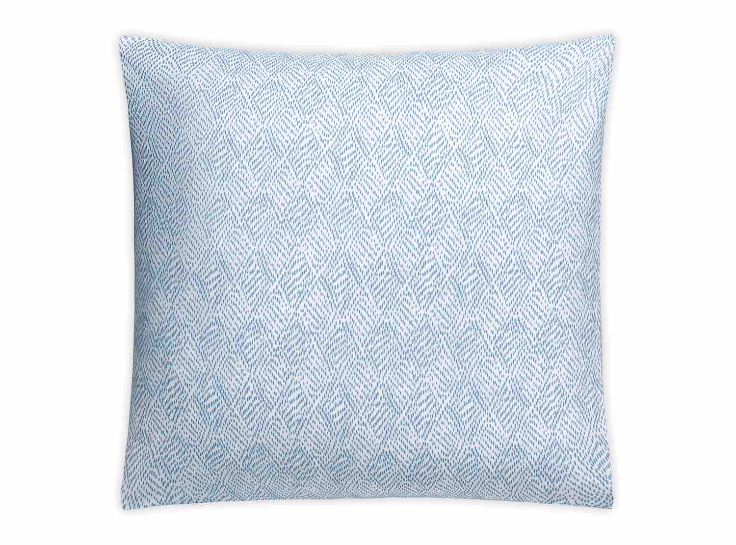 The Duma Diamond Bedding Collection in Sky by Matouk features a rectangular pillow with a light blue and white geometric pattern, crafted from OEKO-TEX® certified materials and shown against a white background.
