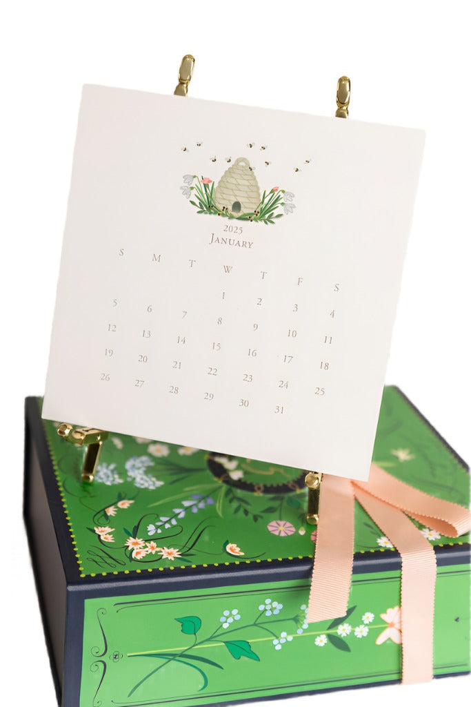 Karen Adams 2025 Classic Desk Calendar with Gold Easel HIVE Home