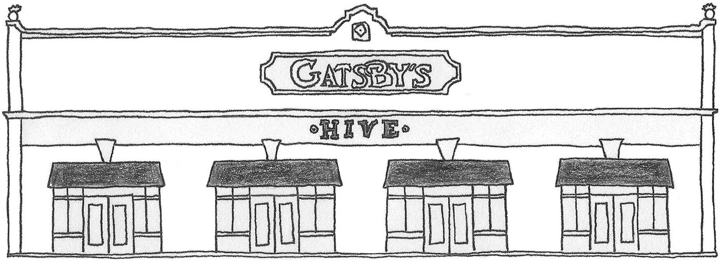 Drawing of the exterior of Hive Boutiques