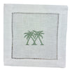 Coastal Cocktail Napkin Set - White/Sage, Set of 4