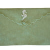 Linen Envelope Pouch Collection - Sage/White