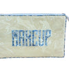 Large Helen Cosmetic Case, "MAKEUP" - Yellow Pinstripe
