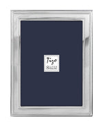 The Flat Double Bead Border Sterling Silver Frame Collection by Tizo Design features a tarnish-resistant rectangular silver frame with a simple, polished border—a refined accent for any room.