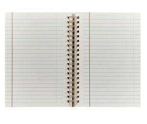An open Graphic Image Spiral Notebook Refill, 7”, with premium quality lined pages, viewed from above.