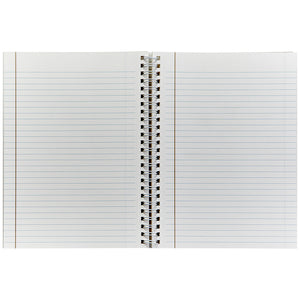 A top view of the Graphic Image Spiral Notebook Refill, 9”, shows open blank lined pages on both sides—premium paper ready for your notes.