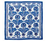 The Kim Seybert Botanica Napkin Set features rectangular linen napkins with a blue floral print and matching border on white—a stylish, vintage-inspired table decor accent.