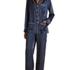 Coco Silk Pajamas - Navy/Ivory