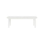 The Pacific Aluminum Extension Dining Table in White by HARBOUR OUTDOOR features a rectangular slatted top and four straight legs made from powder coated aluminum, shown against a plain white background.