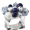 Cloud Napkin Ring - White / Blue