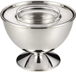 The St. James Porto Vienna Caviar Cooler, a silver plated double-walled bowl with a clear crystal insert for serving or chilling food, is shown on a white background.