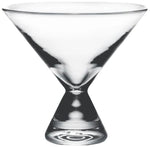 The Simon Pearce Westport Martini Glass features clear glass with an inverted cone top and a smaller matching base, giving a modern update to the classic martini glass design.