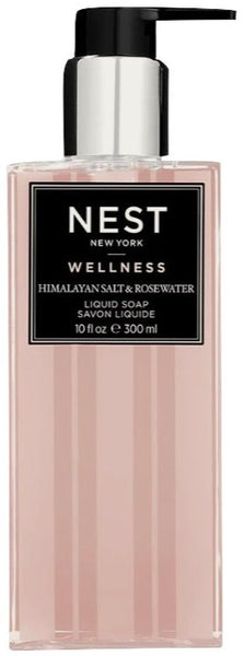 Transparent bottle of Nest Himalayan Salt & Rosewater Liquid Soap, 300 ml.