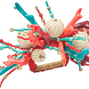 Coral Spray Napkin Ring - Coral & Turquoise