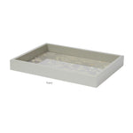 The Addison Ross Small Chinoiserie Tray Collection features a rectangular grey lacquer tray with raised edges and Chinoiserie design on the base, shown against a white background.