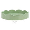 Round Scalloped Lacquer Tray Collection - Sage