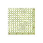 The Trellis Green Collection by Caspari features square, green biodegradable napkins with a lattice pattern and bordered edges—an eco-friendly choice perfect for any occasion.