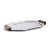 Octagon Metal Tray with Horn Handle Collection - Polished Nickel,