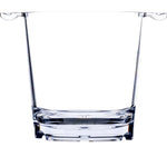 The Bold Vogue Acrylic Ice Bucket, featuring a clear and elegant design with two small side handles, is photographed against a white background.