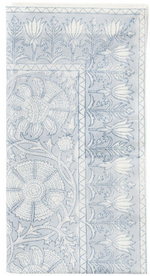 The Kim Seybert Provence Napkin Set features light blue and white stylized flowers and leaves, and pairs beautifully with a matching tablecloth.
