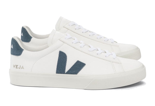 A Veja Women's Campo Chromefree Sneaker with a v on the side made from recycled materials.