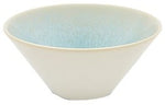 The Vuelta Ocean Blue Collection bowl by Jars features a wide-rimmed white ceramic design with a light blue interior and an elegant ocean-inspired glaze.