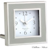 Square Silver Alarm Clock Collection - Chiffon & Silver