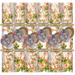 Caspari’s Turkey And Berries Crackers feature autumn floral cans with wild turkeys, adding a festive Thanksgiving touch and delightful surprises to your seasonal celebrations.