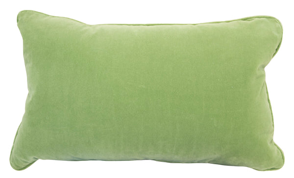 A Emile Grass Green Pillow by Associated Design, a double-sided rectangular pillow with a soft texture and rounded edges, isolated on a white background.