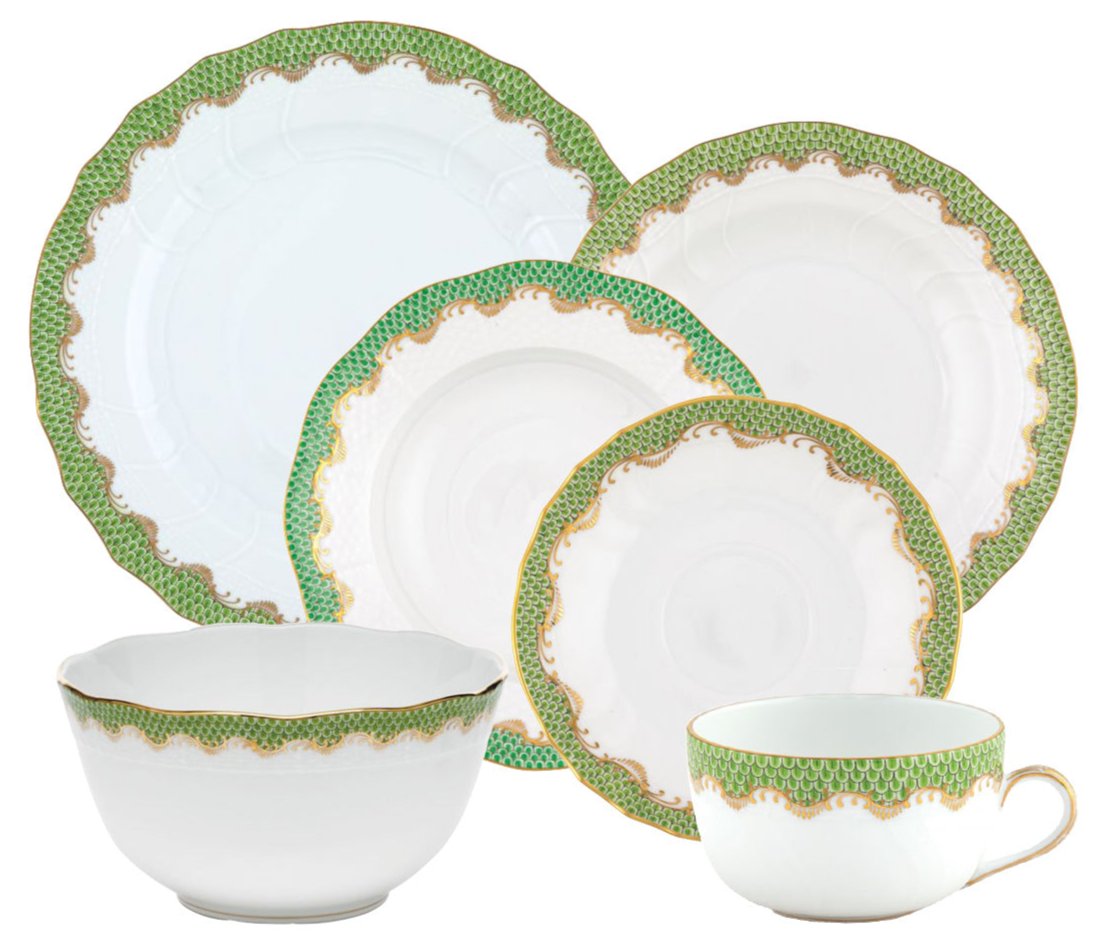 Fish Scale Evergreen Collection l Dinnerware Set l HIVE Palm Beach