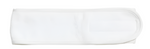 A white Spa Headband by Weezie Towels is displayed flat on a white background, featuring an adjustable Velcro closure for a secure fit.