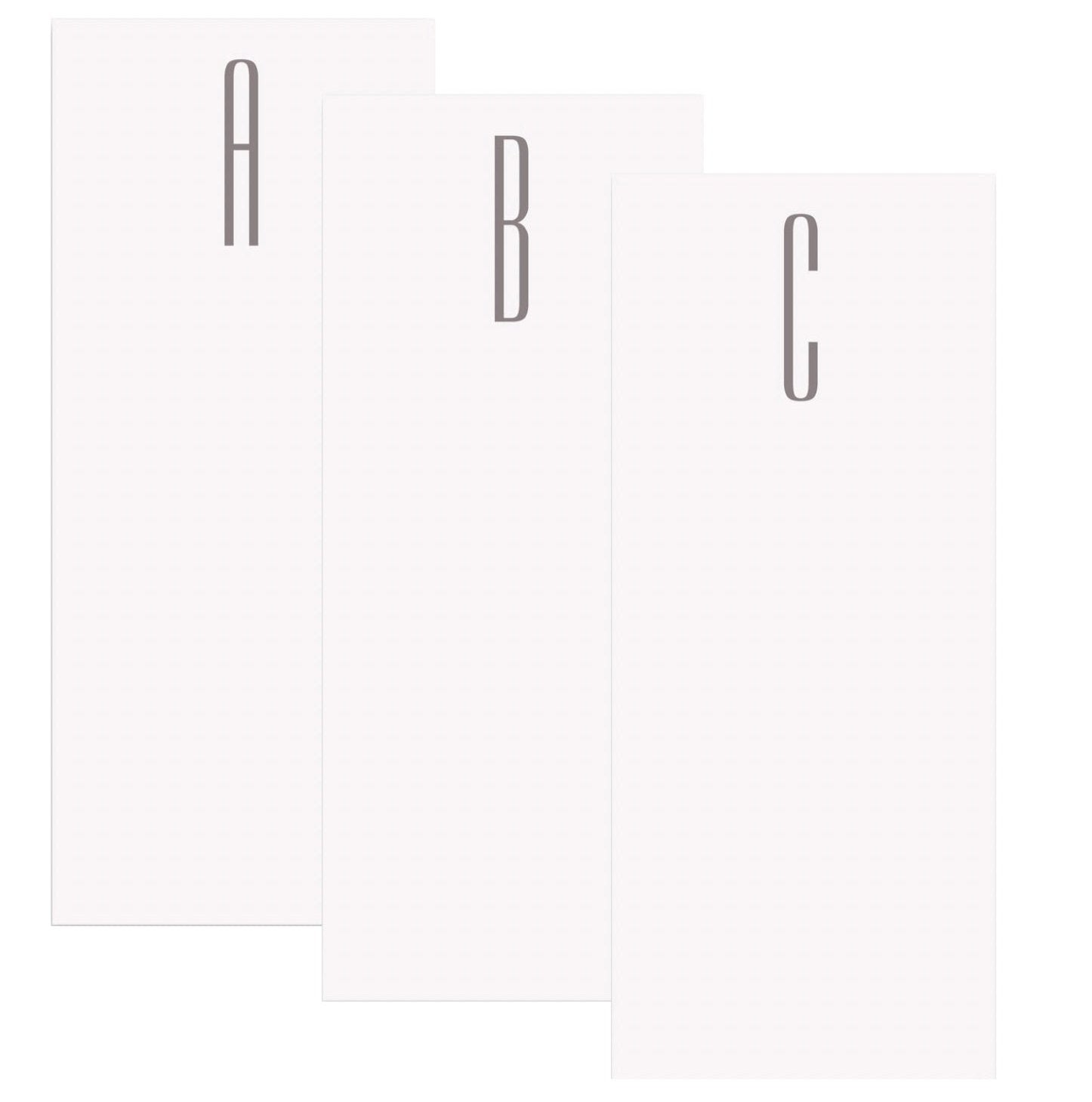 Black Ink Gray Initial Skinny Notepad