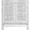 Isla Standing Cabinet Collection - White Rattan, 36"L X 16"W X 68"H